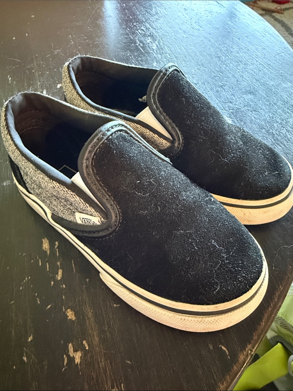 Vans Kids Black and White Slip-On Sneakers